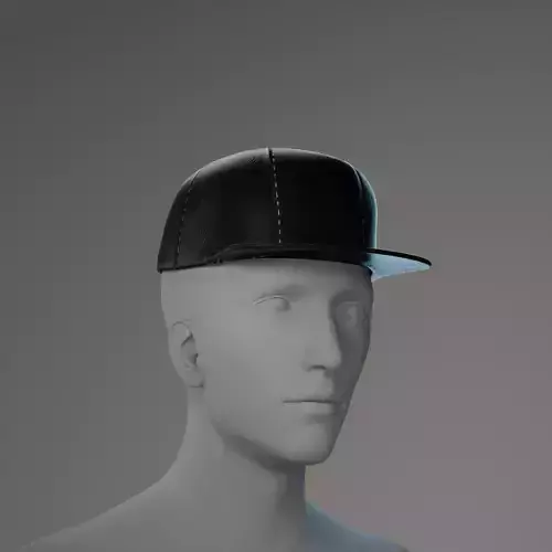 Black Baseball Cap 3D Model