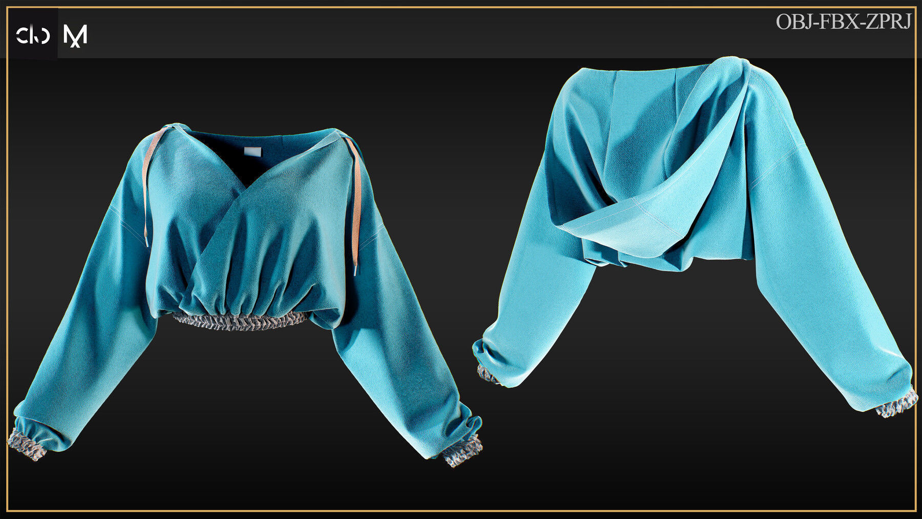 5 Woman Hoodies 3D print model_5