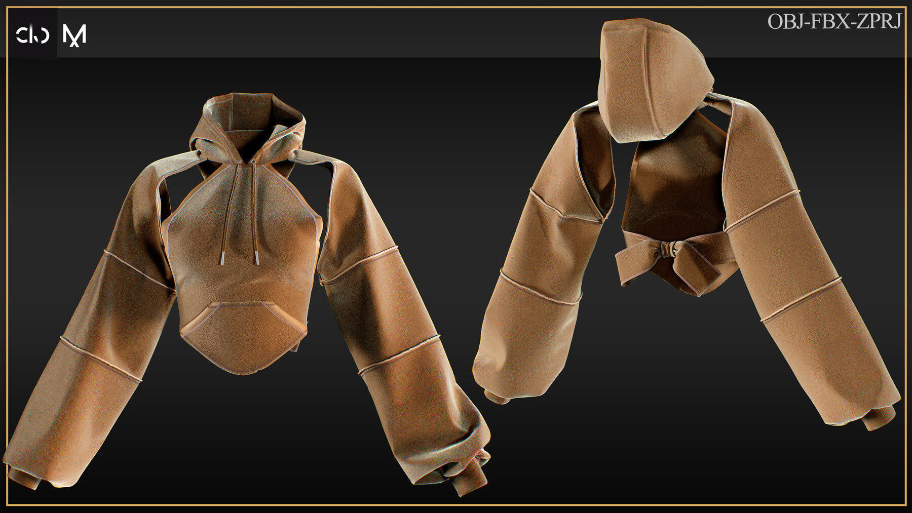 5 Woman Hoodies 3D print model_1