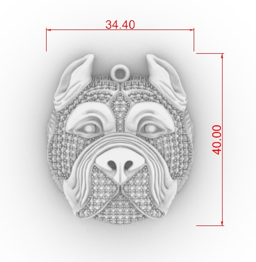  Dog Head Pendant 3D model_3