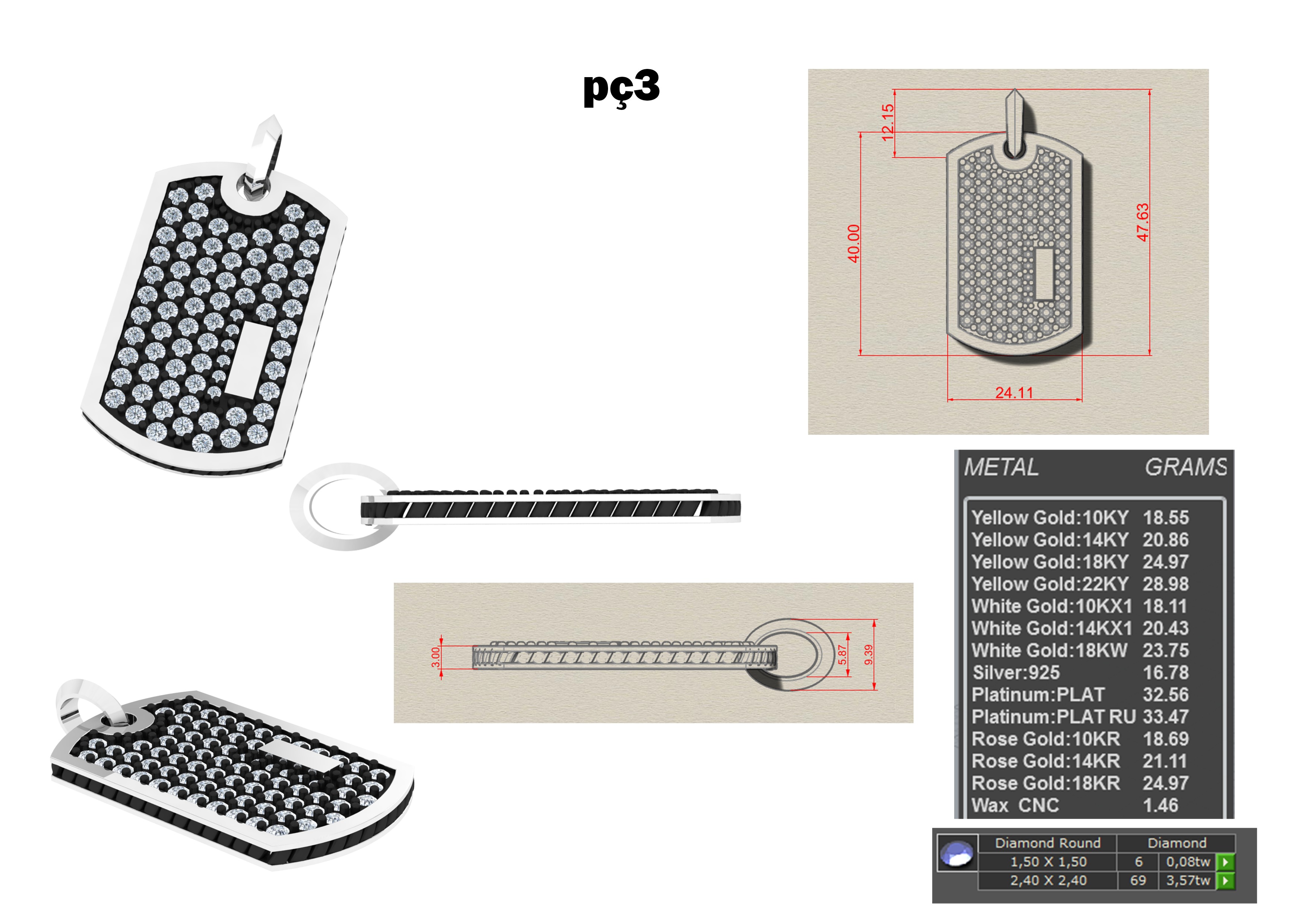 Mens Pendant 3D model_7