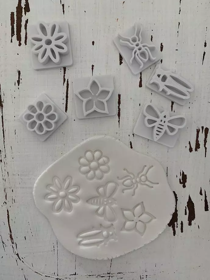 Sellos Lavanda y Amapola Ceramica Arcilla Cookies 3D model