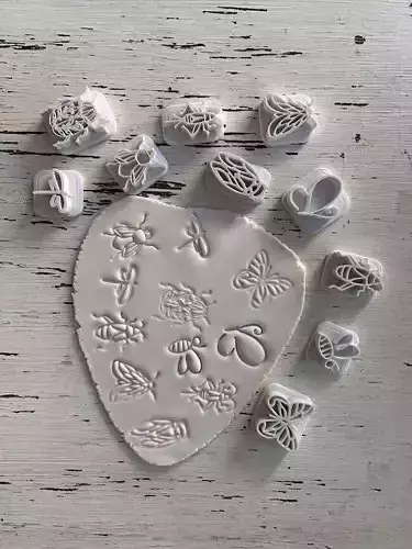 Sellos Bee y Bichitos Abeja Ceramica Arcilla Cookies