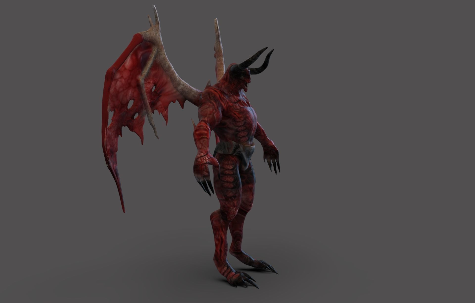 Demon Character Low-poly 3D model_3