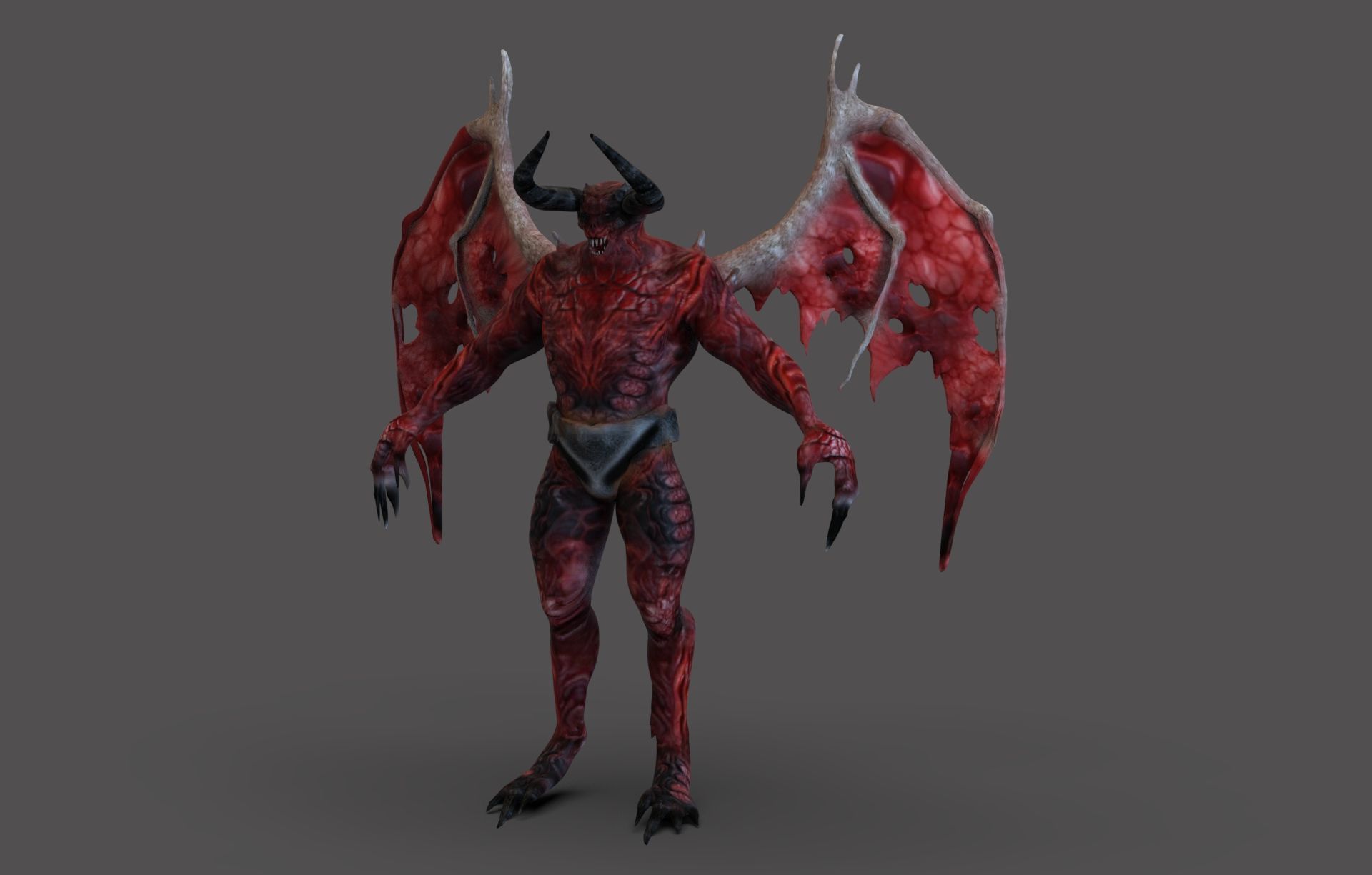 Demon Character Low-poly 3D model_2