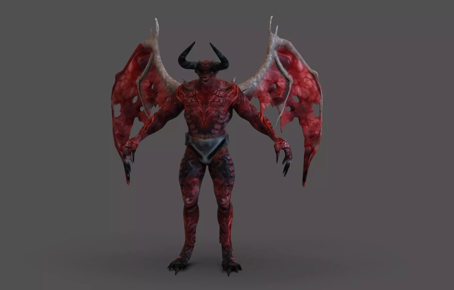 Demon Character Low-poly 3D model_0