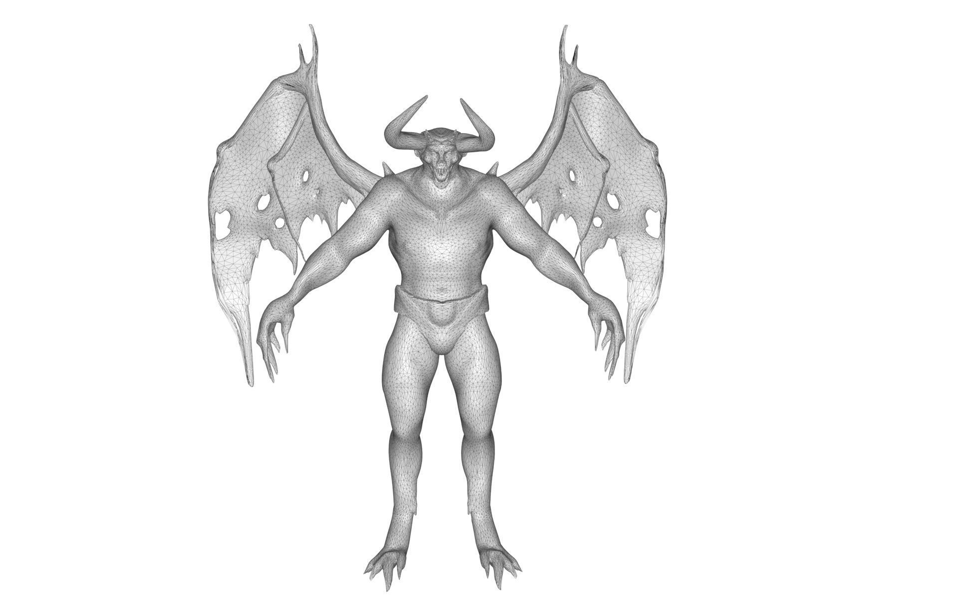 Demon Character Low-poly 3D model_6