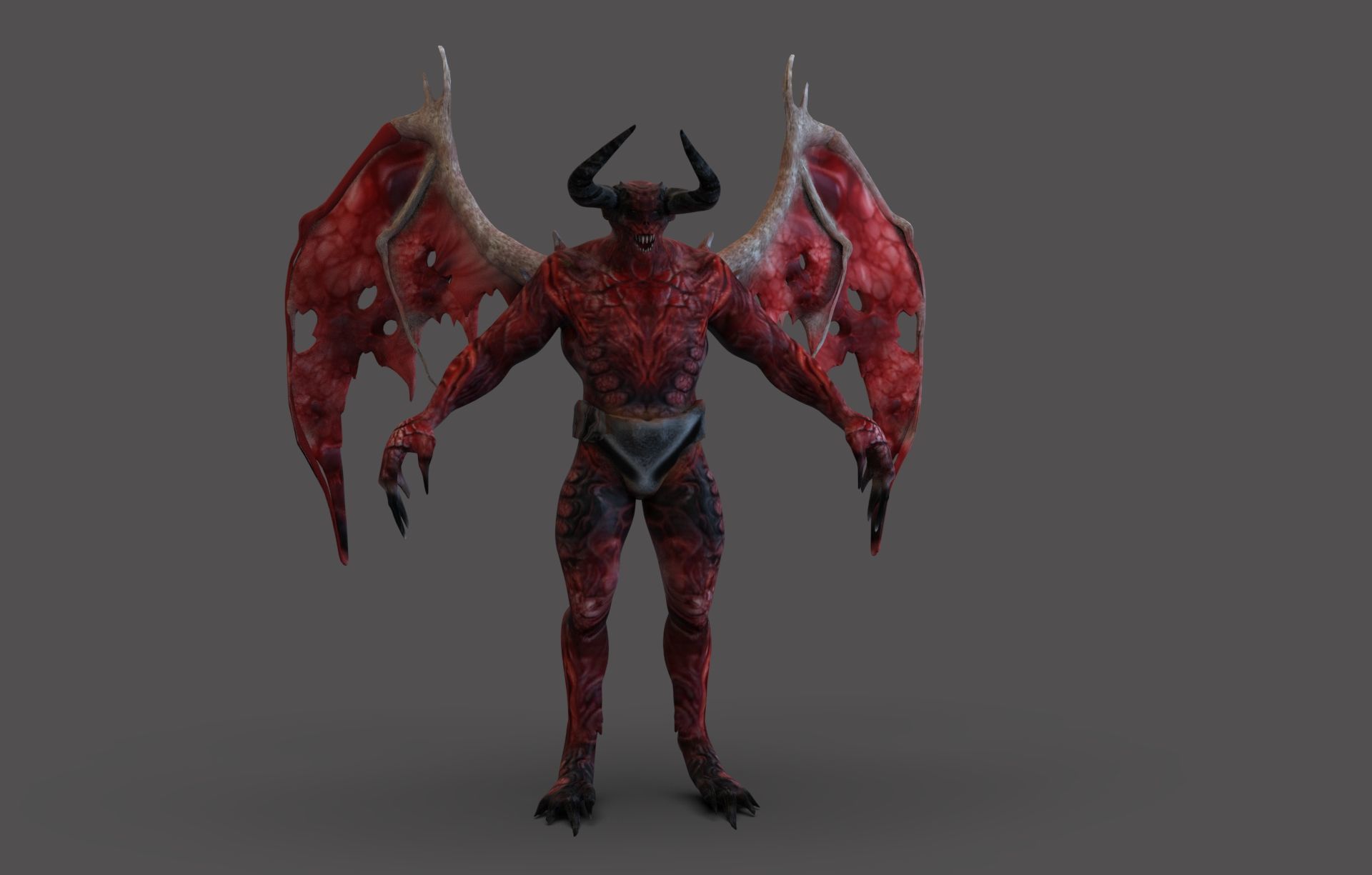 Demon Character Low-poly 3D model_1