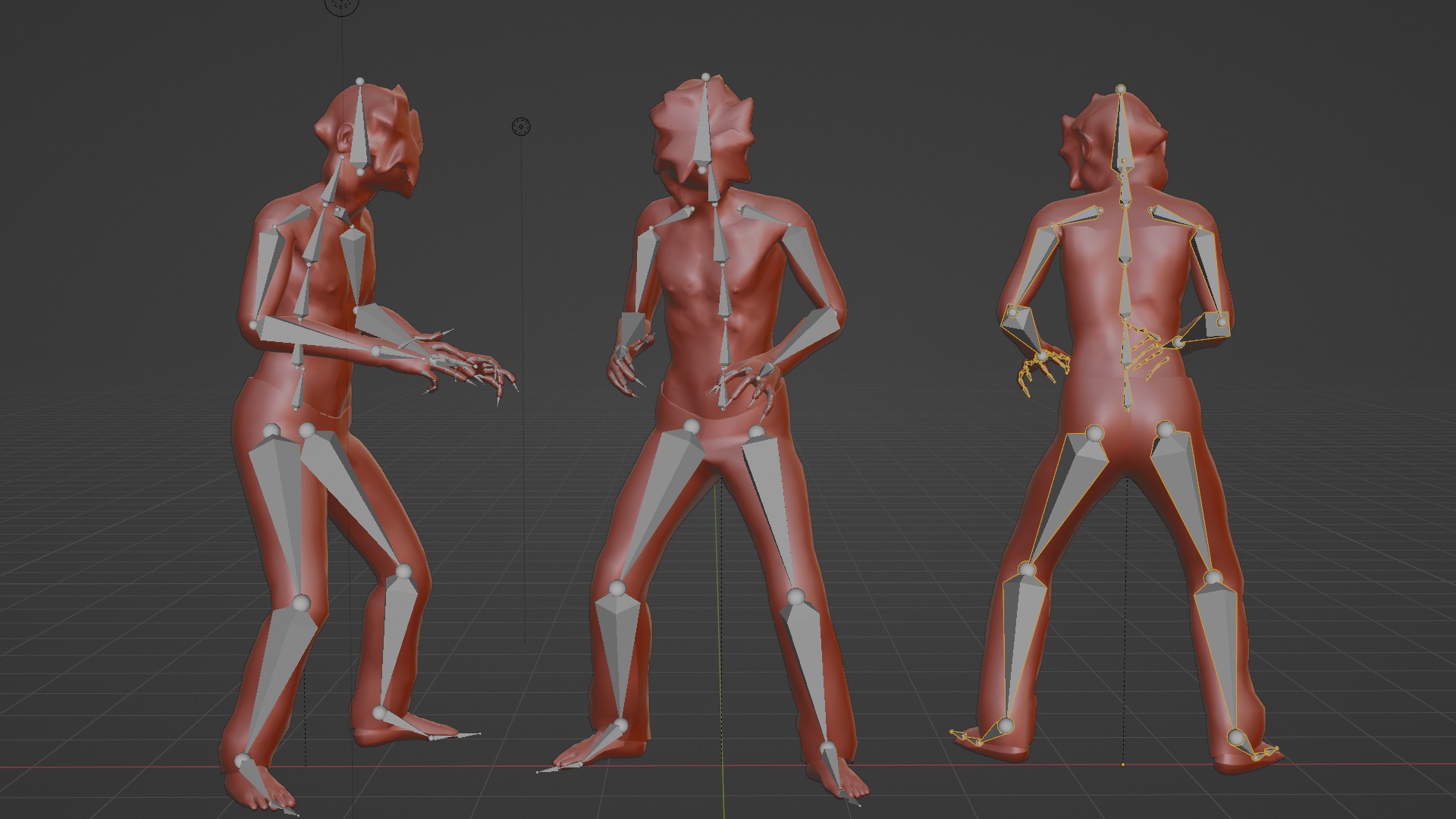 Clicker Zombie Low Style 3D model_2
