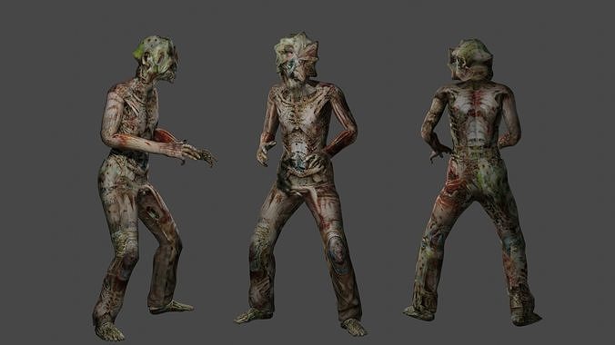 Clicker Zombie Low Style 3D model