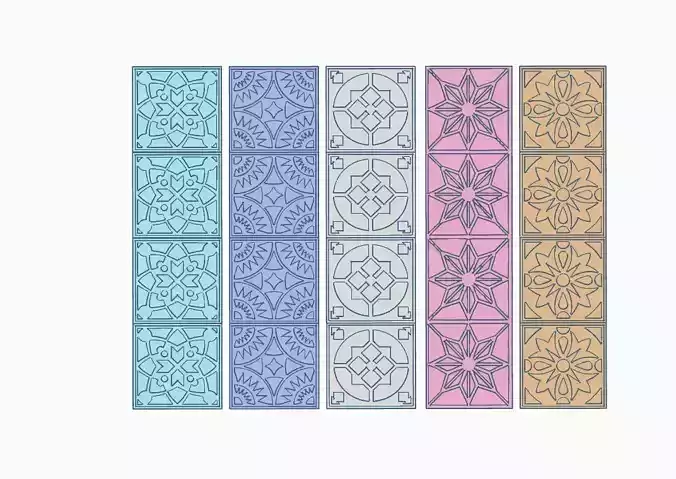 Set x 5 Reglas Marcadoras Mayolica Mosaico Ceramica Arcilla 