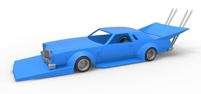 Shell and wheels Bosozoku style car Scale 1 to 25 3D print model