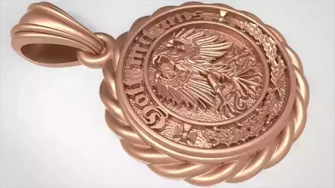 GOTT MIT UNS PENDANT EAGLE GERMAN COAT OF ARMS JEWELRY  3D print model