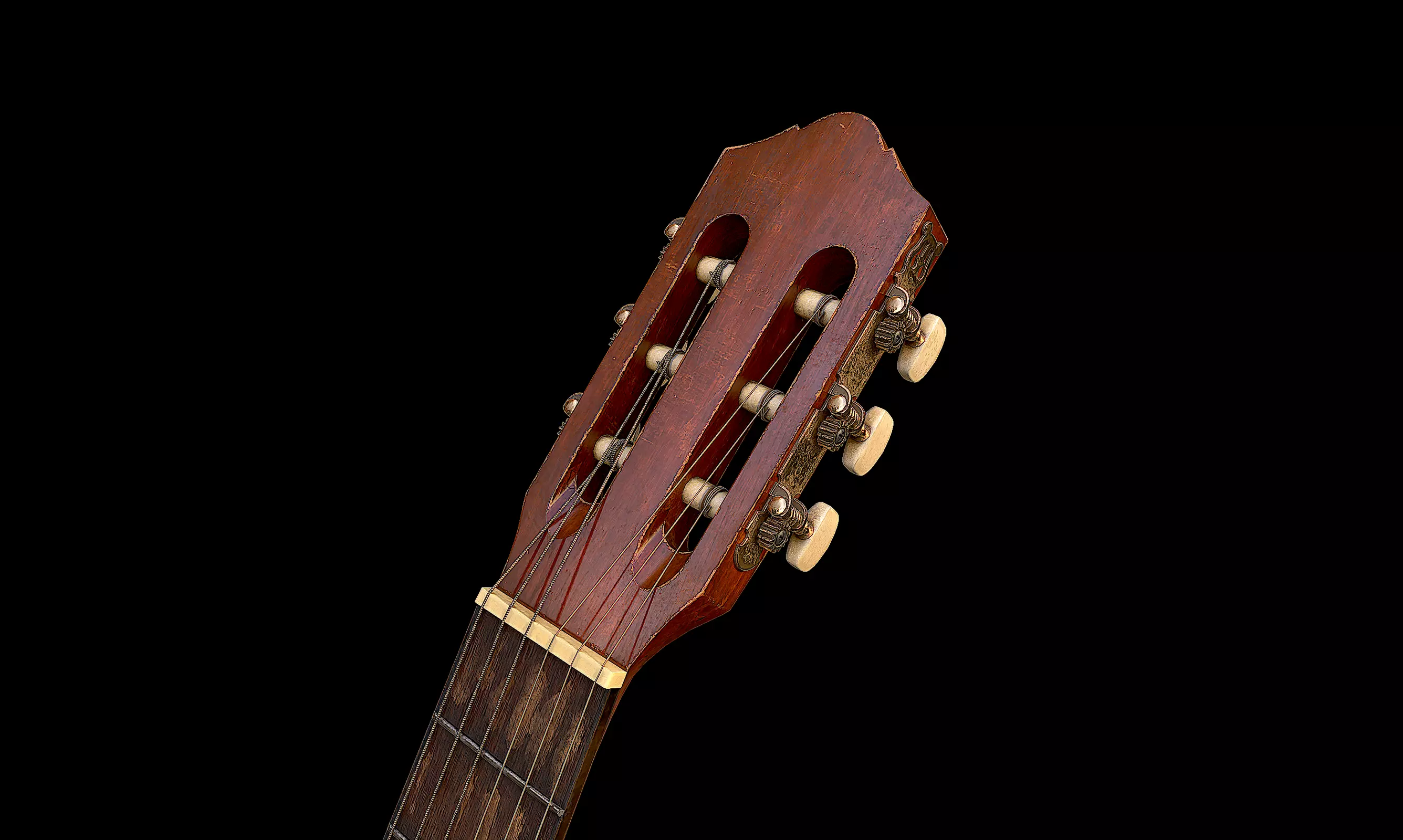 Classic guitar lowpoly PBR Free low-poly 3D model