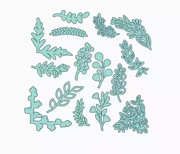 Set Sellos Ramitas Ramas Arcilla Ceramica 