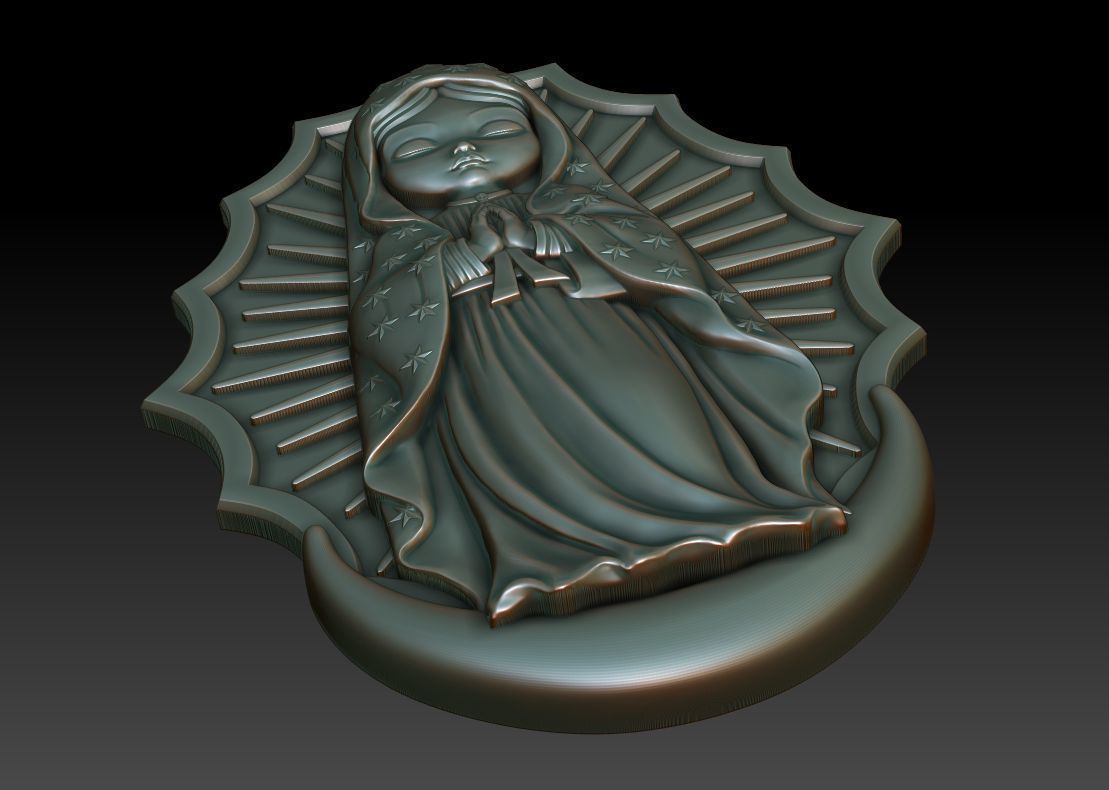 Virgin of Guadalupe 3 3D print model_2