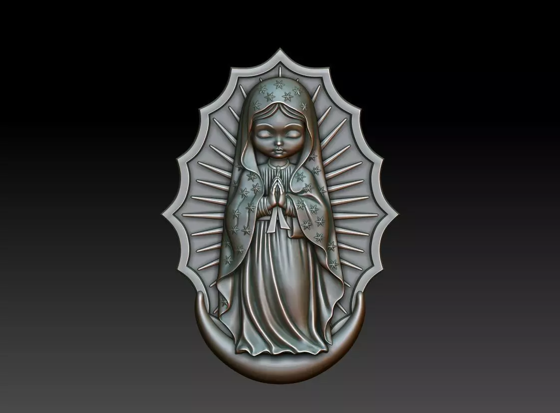 Virgin of Guadalupe 3 3D print model_0