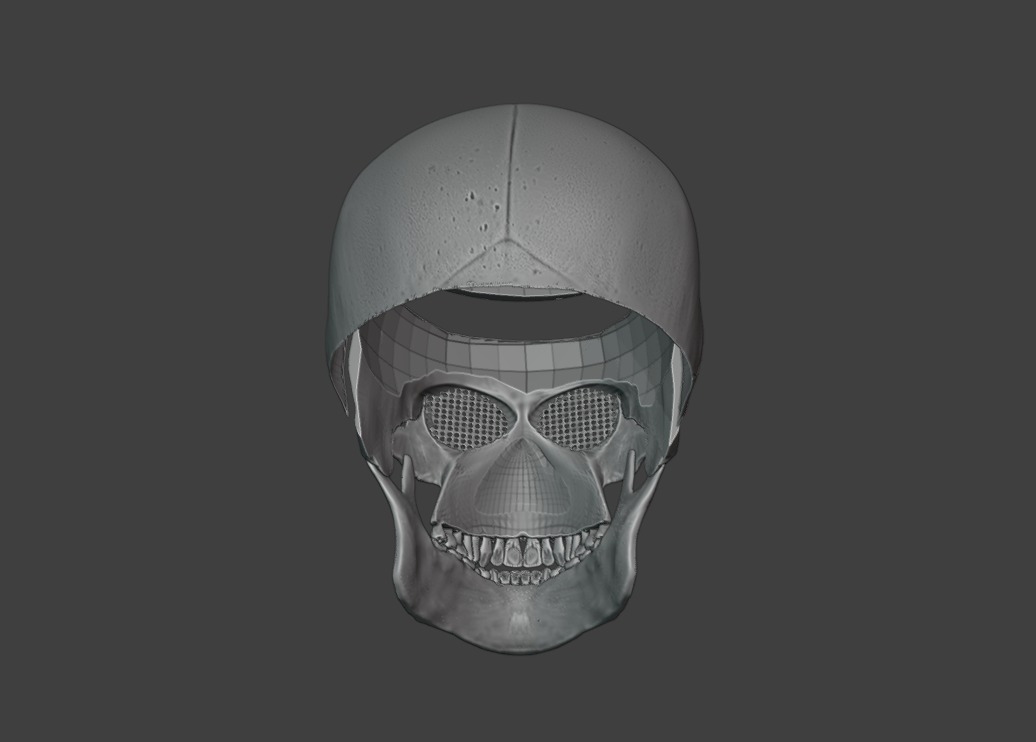 SKULL HELMET WITH MOVABLE JAW 3D print model_7