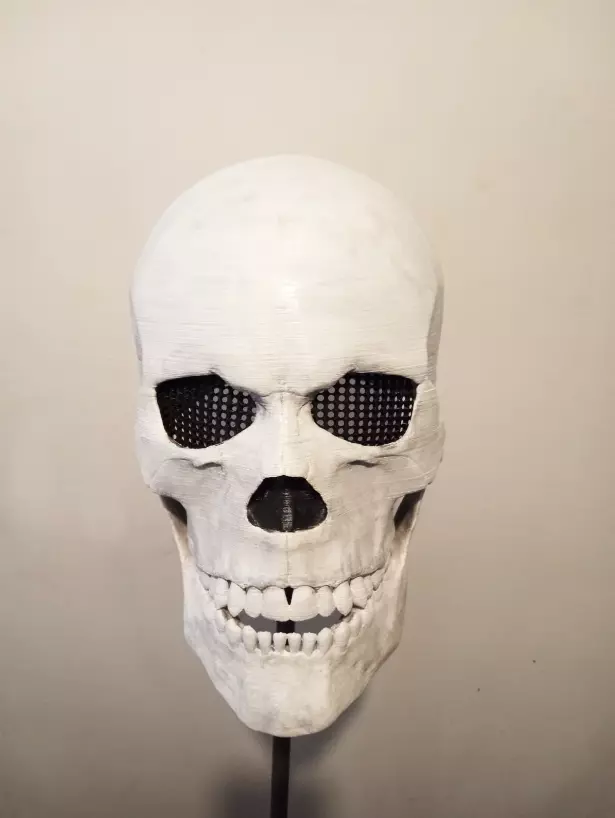 SKULL HELMET WITH MOVABLE JAW 3D print model_0