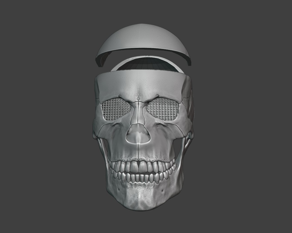 SKULL HELMET WITH MOVABLE JAW 3D print model_6