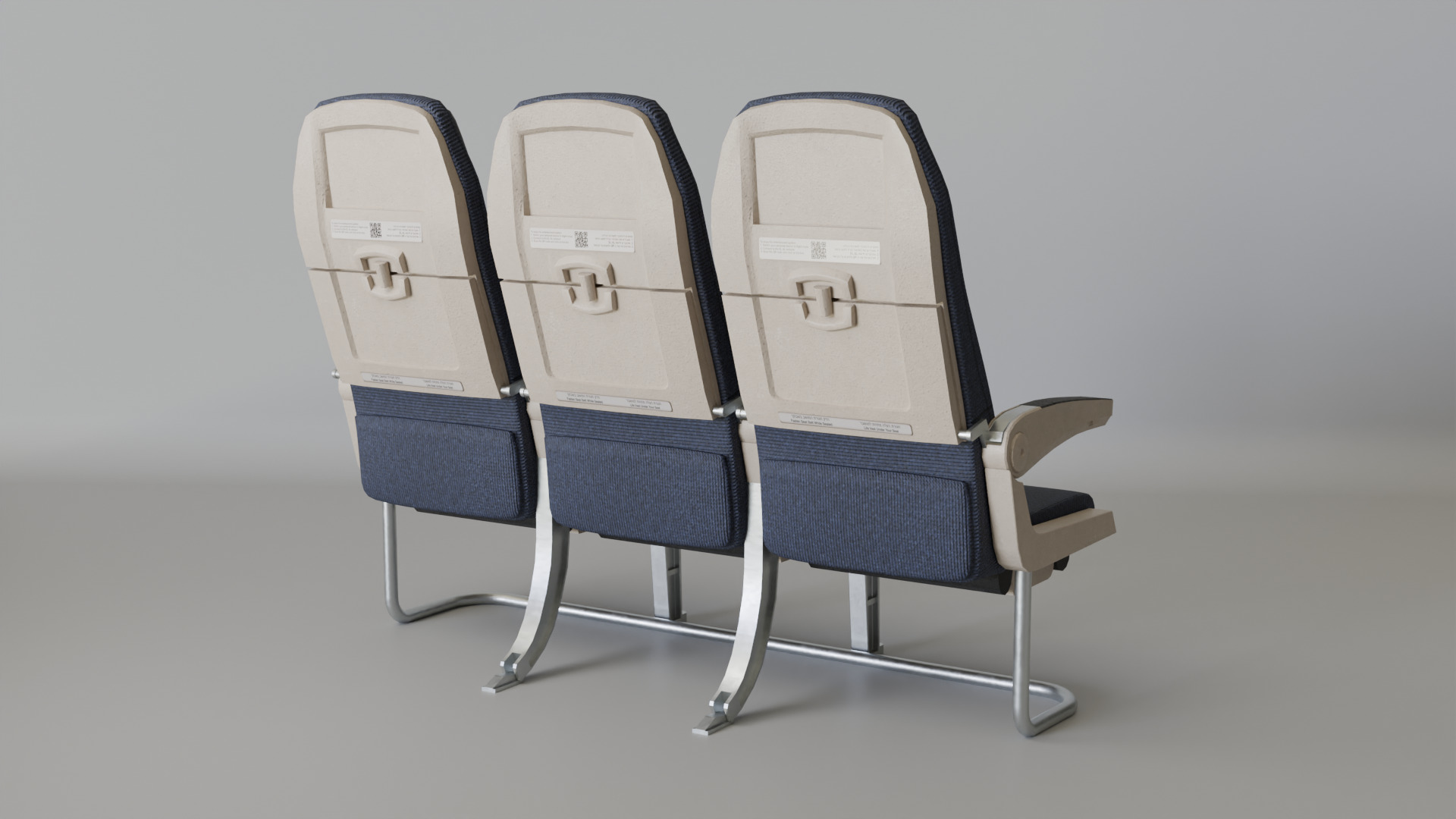 Airplane seats 3D model_1