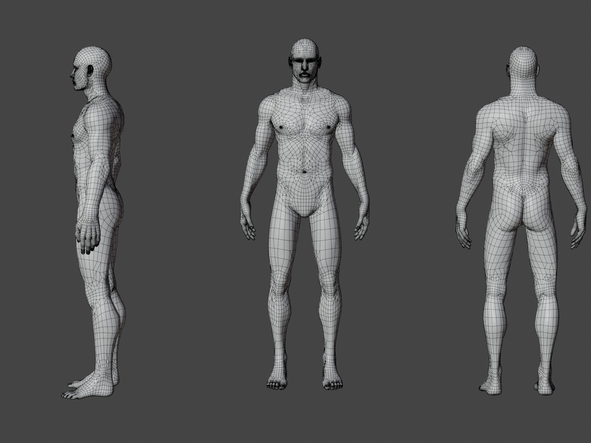 Realistic Rigged Human Male Mannequin Low-poly 3D model_10