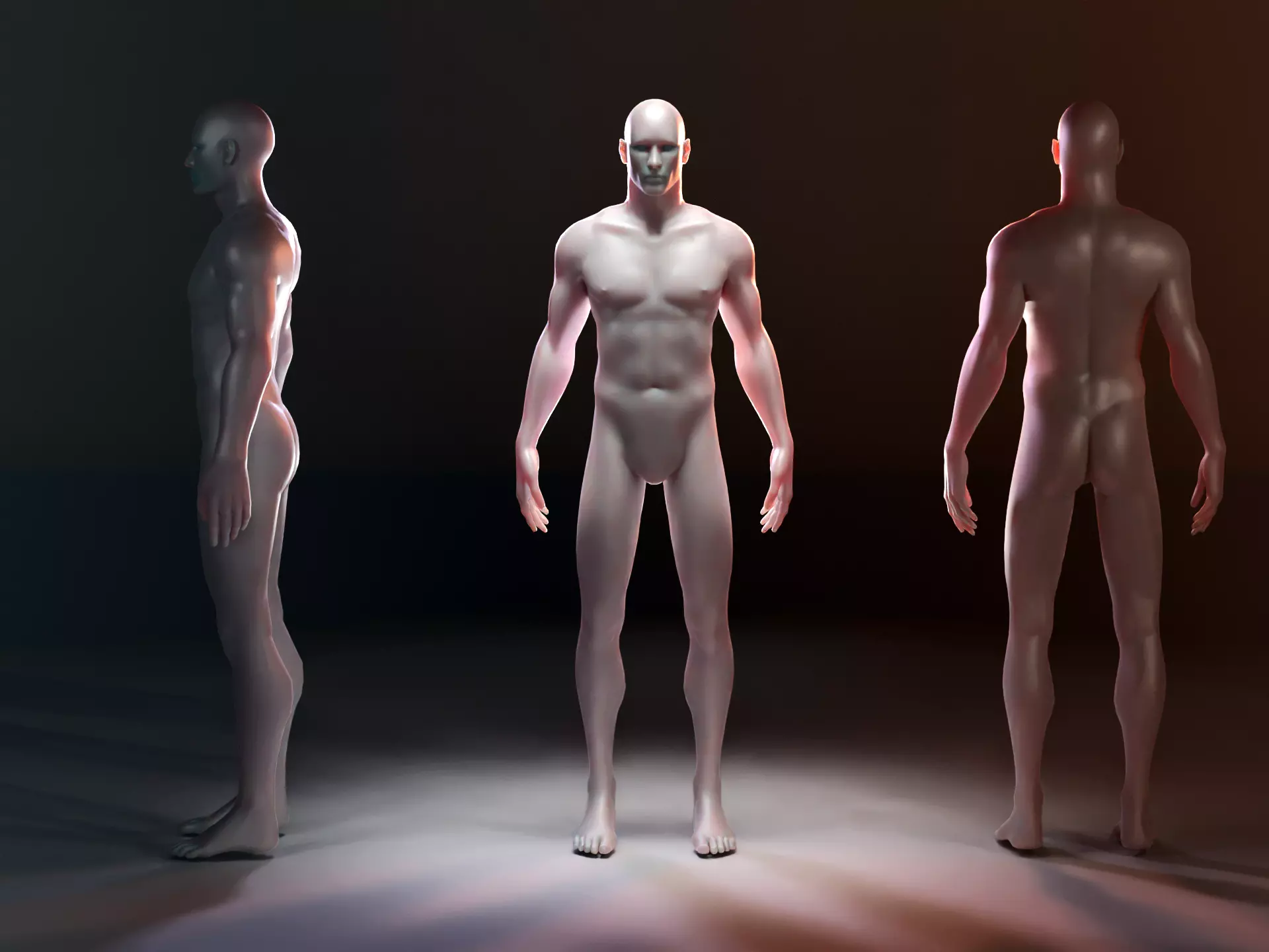 Realistic Rigged Human Male Mannequin Low-poly 3D model_0
