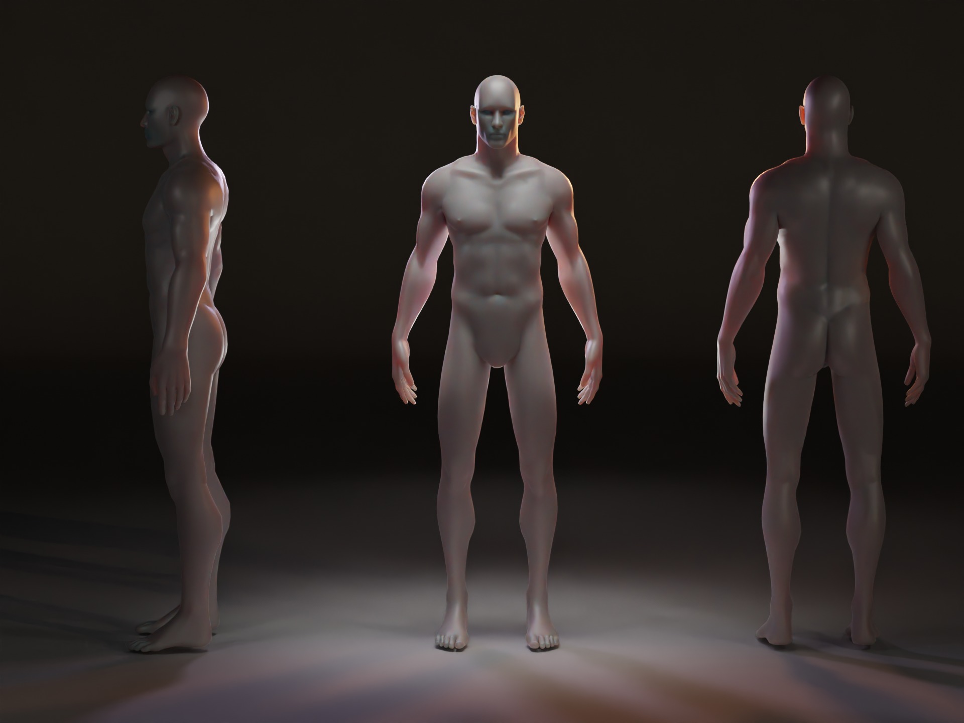Realistic Rigged Human Male Mannequin Low-poly 3D model_1
