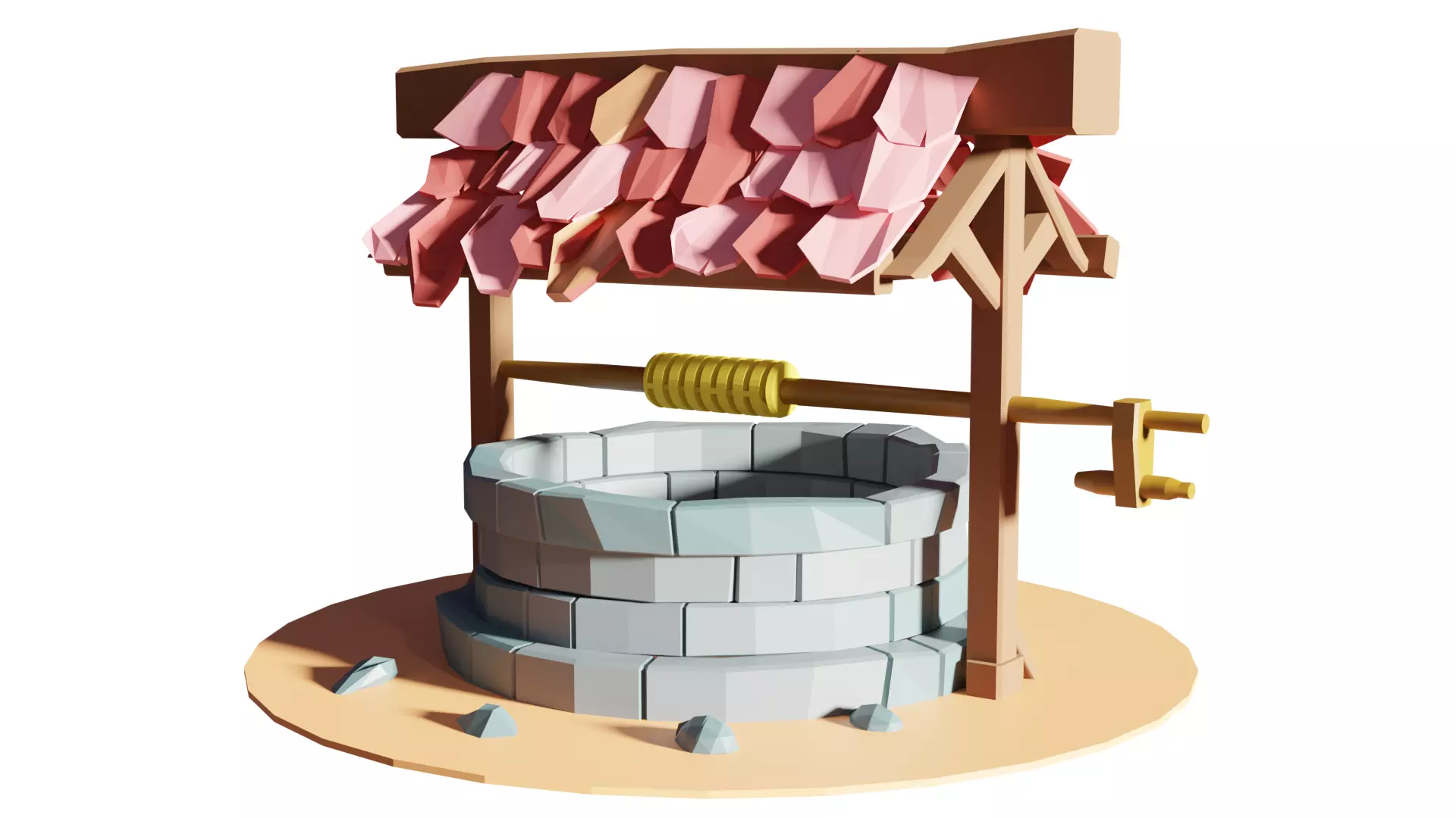 Lowpoly Well Free 3D model_0