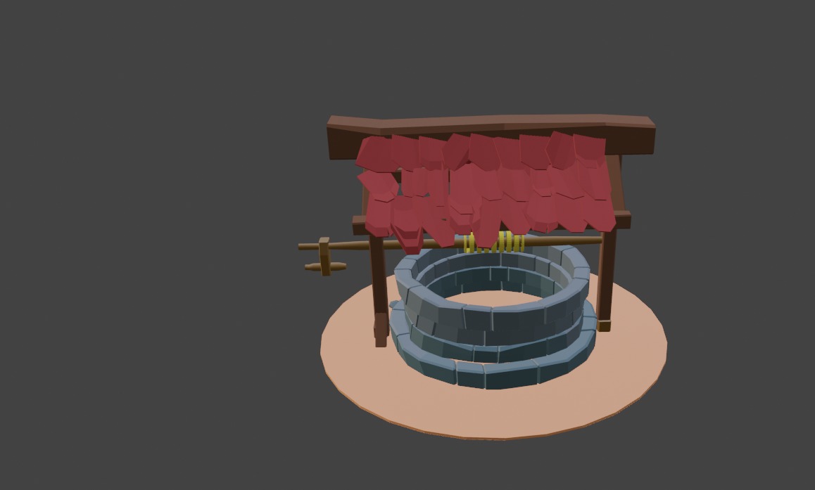 Lowpoly Well Free 3D model_3
