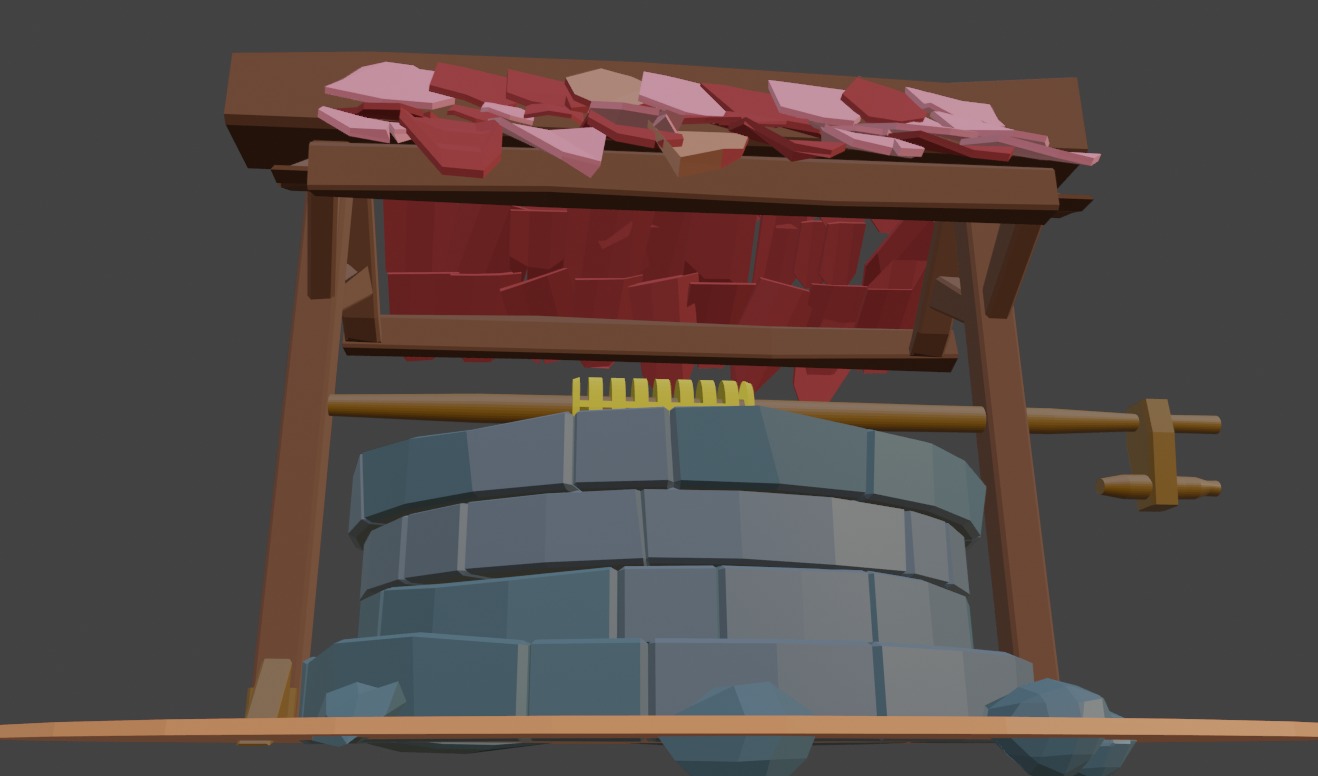 Lowpoly Well Free 3D model_4
