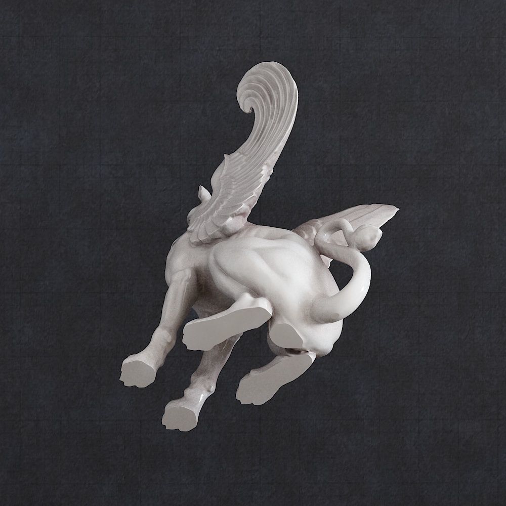 Griffin Sculpture  3D print model_2