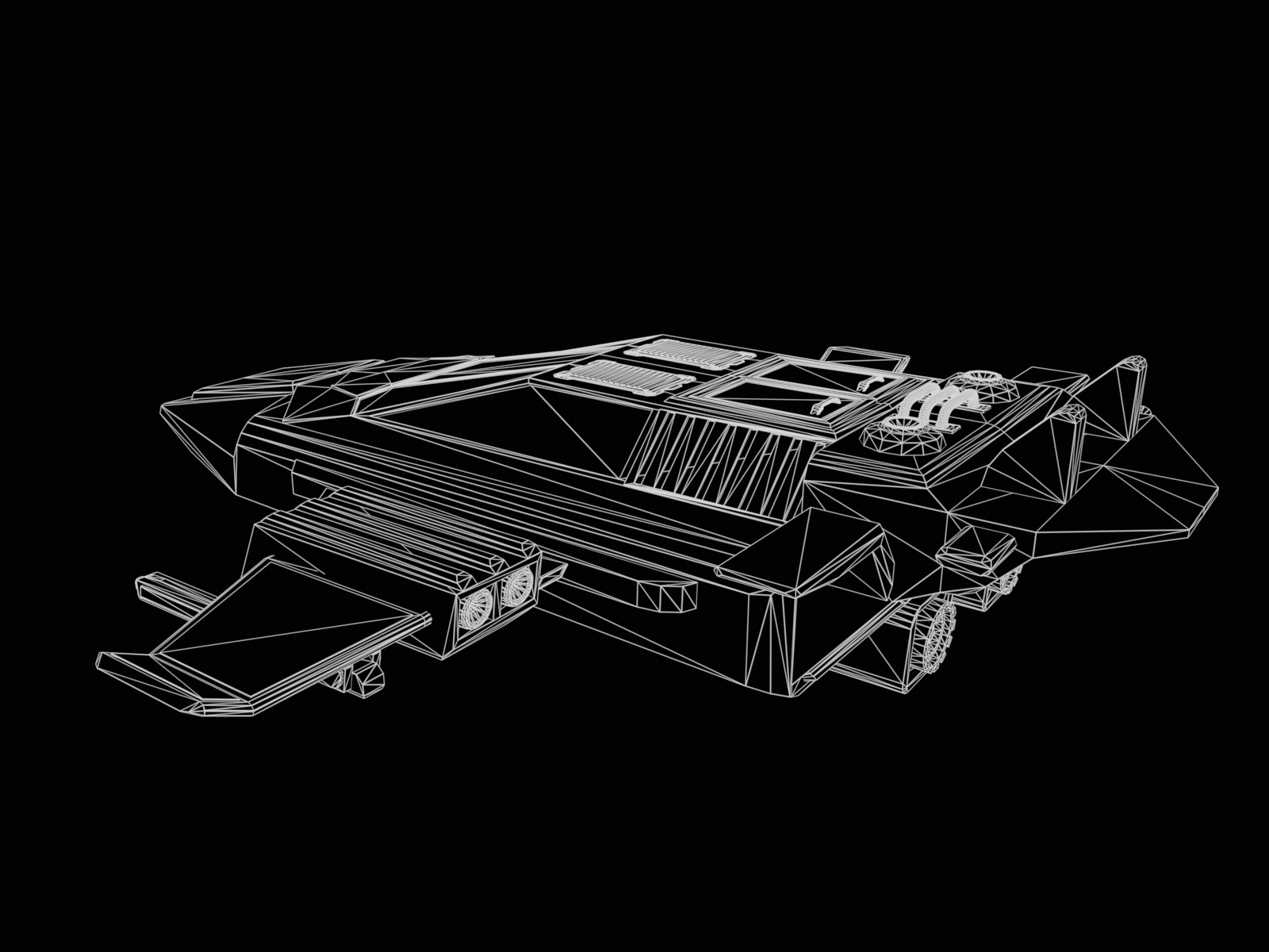 Futuristic spaceship Gameready Low-poly 3D model_20