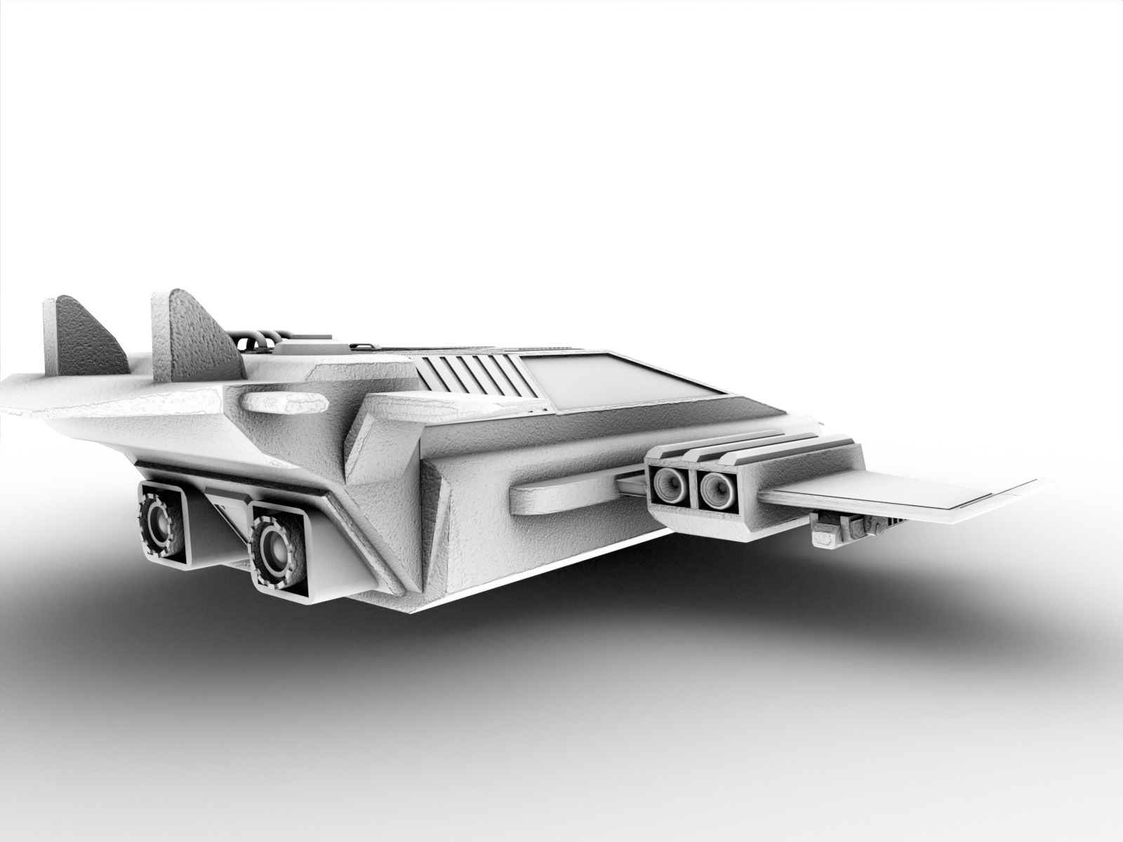 Futuristic spaceship Gameready Low-poly 3D model_15