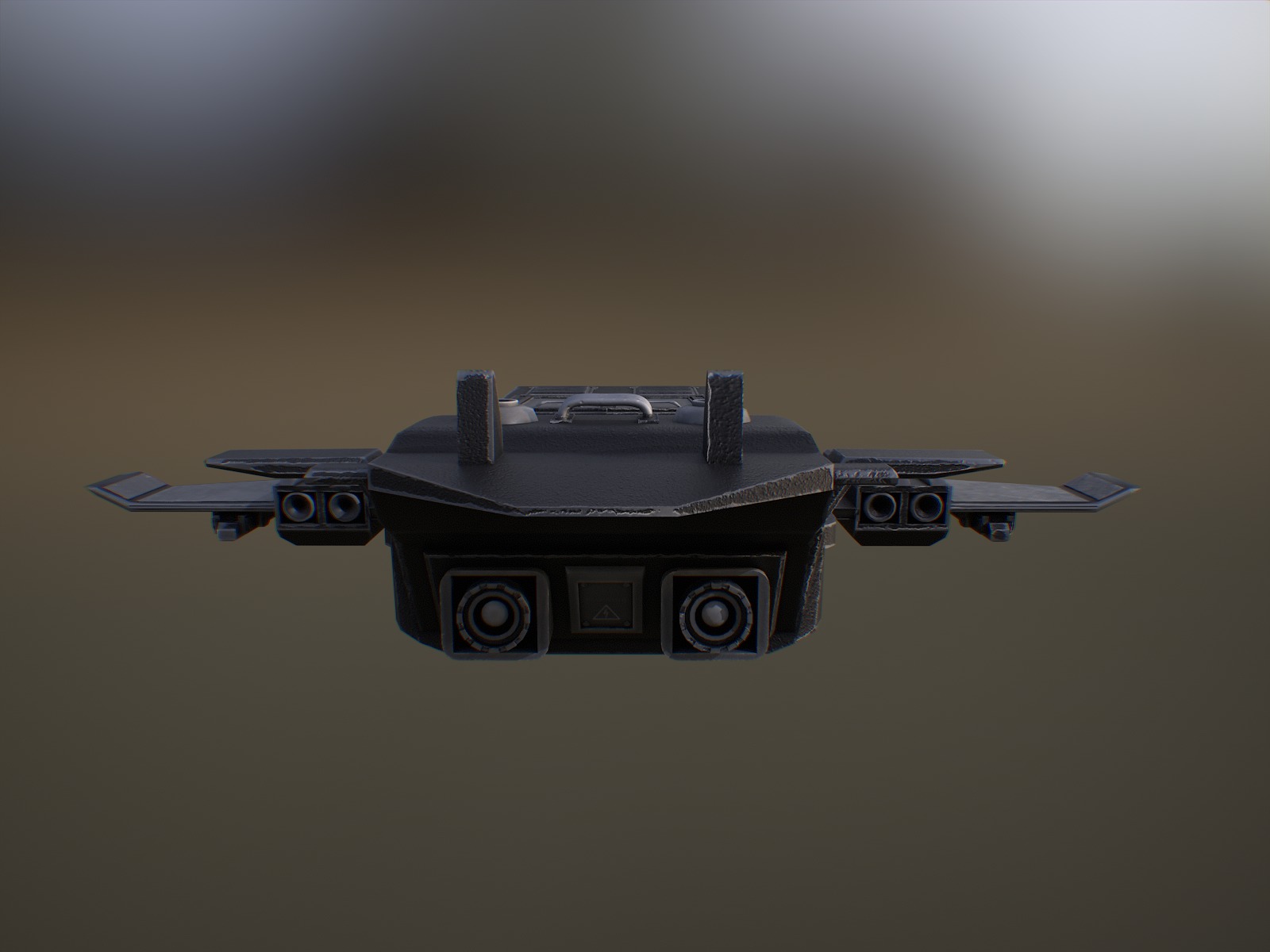 Futuristic spaceship Gameready Low-poly 3D model_11