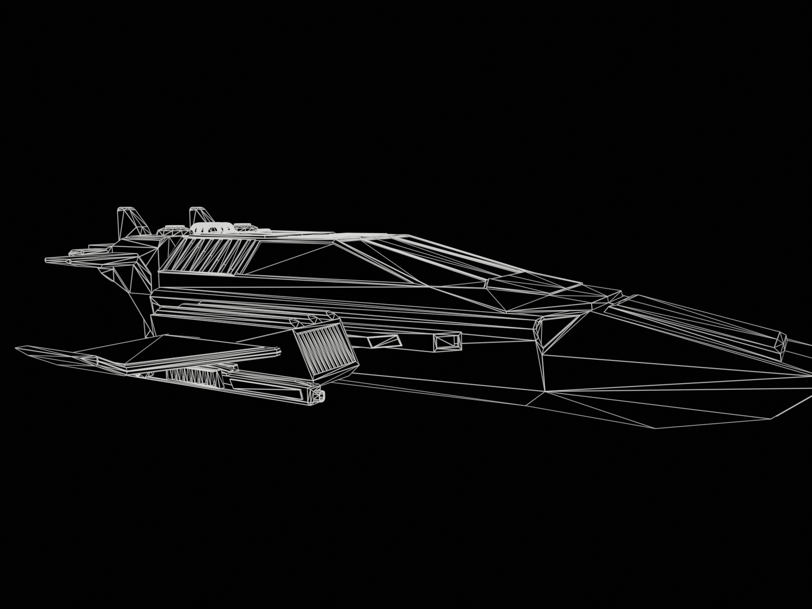 Futuristic spaceship Gameready Low-poly 3D model_21