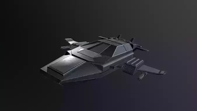Futuristic spaceship Gameready