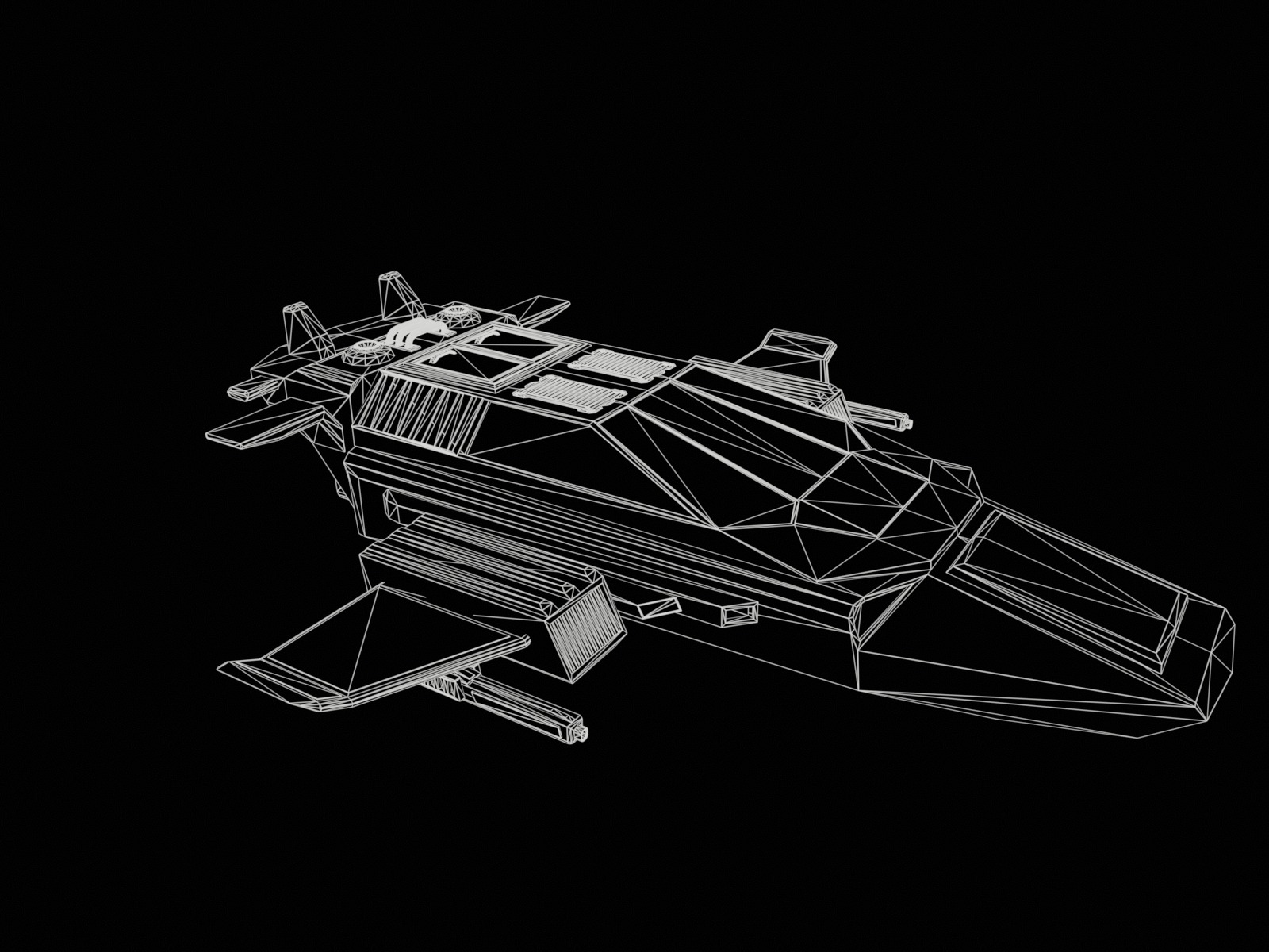 Futuristic spaceship Gameready Low-poly 3D model_18