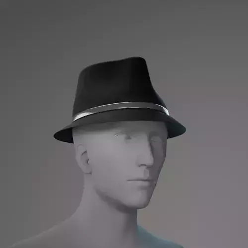 Black Fedora Hat 3D Model Low-poly 3D model