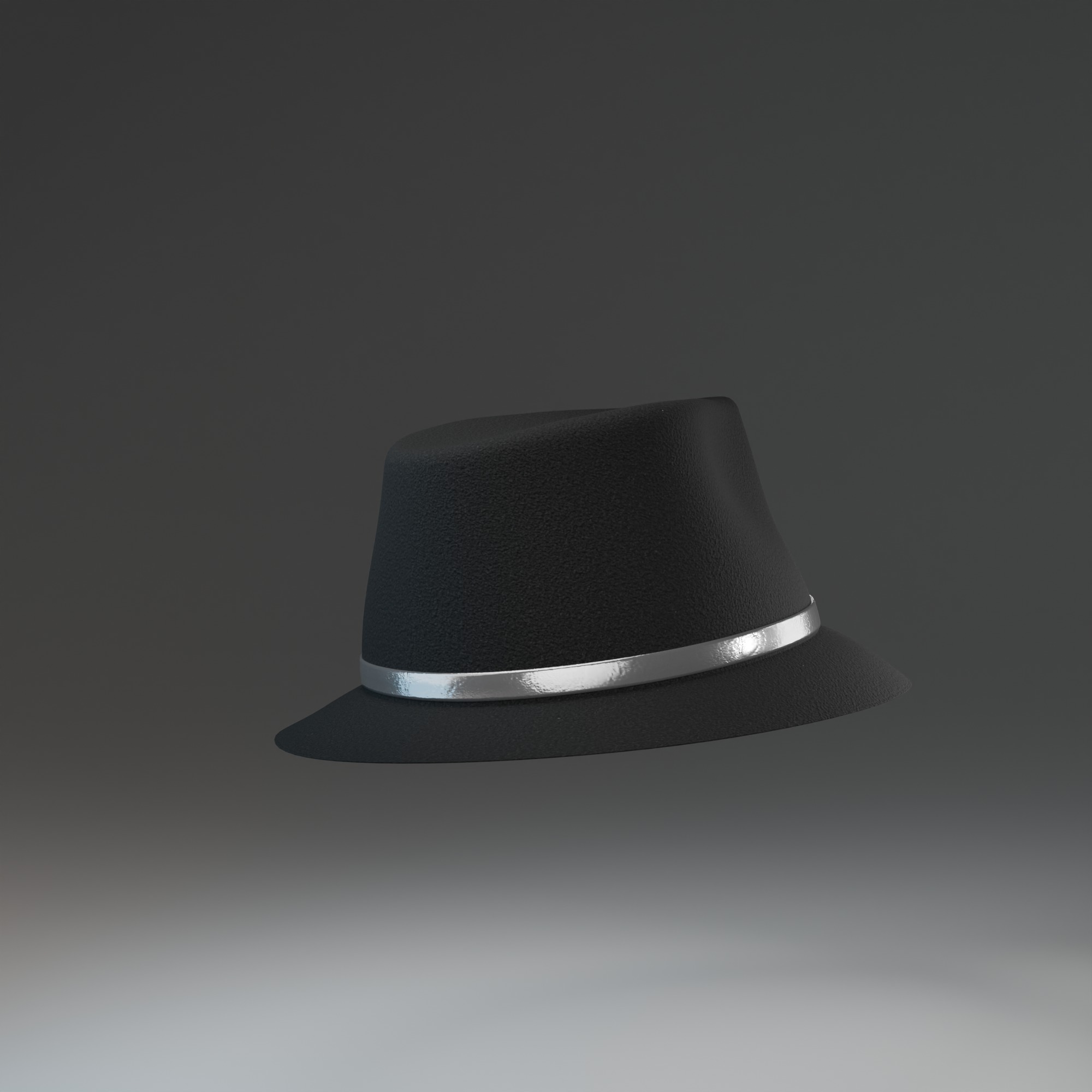 Black Fedora Hat 3D Model Low-poly 3D model_3