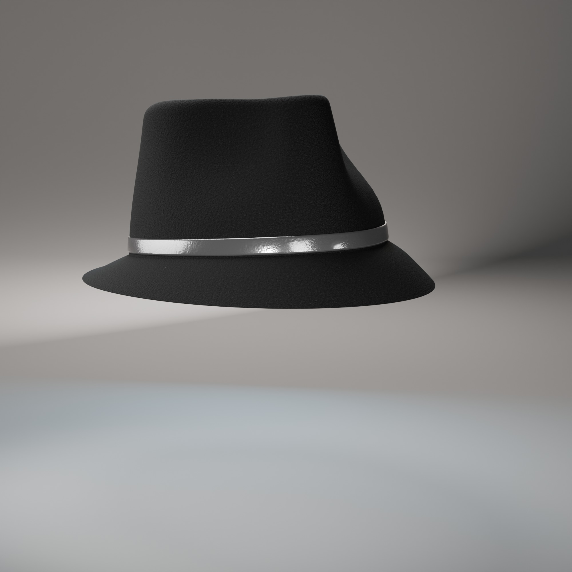 Black Fedora Hat 3D Model Low-poly 3D model_4
