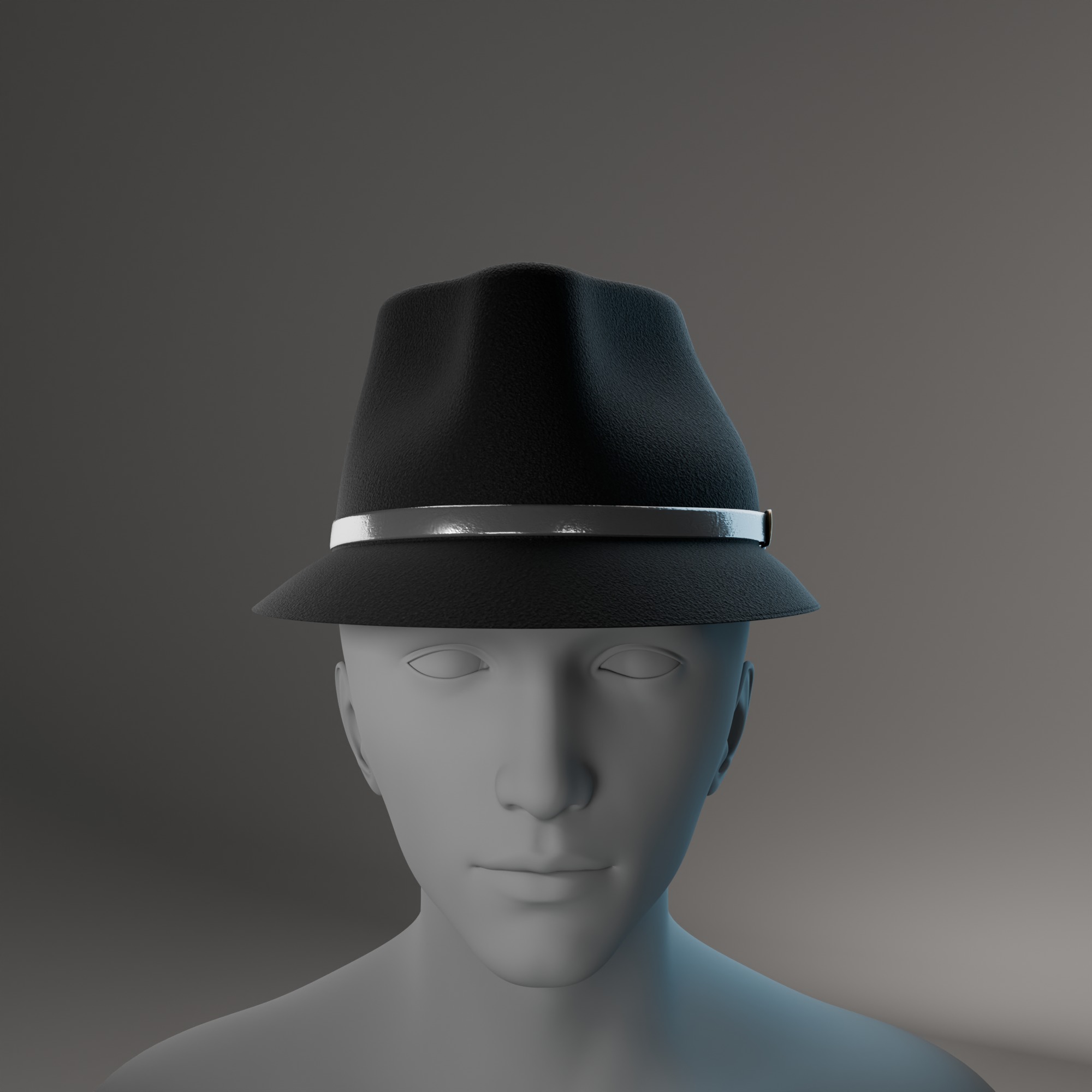 Black Fedora Hat 3D Model Low-poly 3D model_5