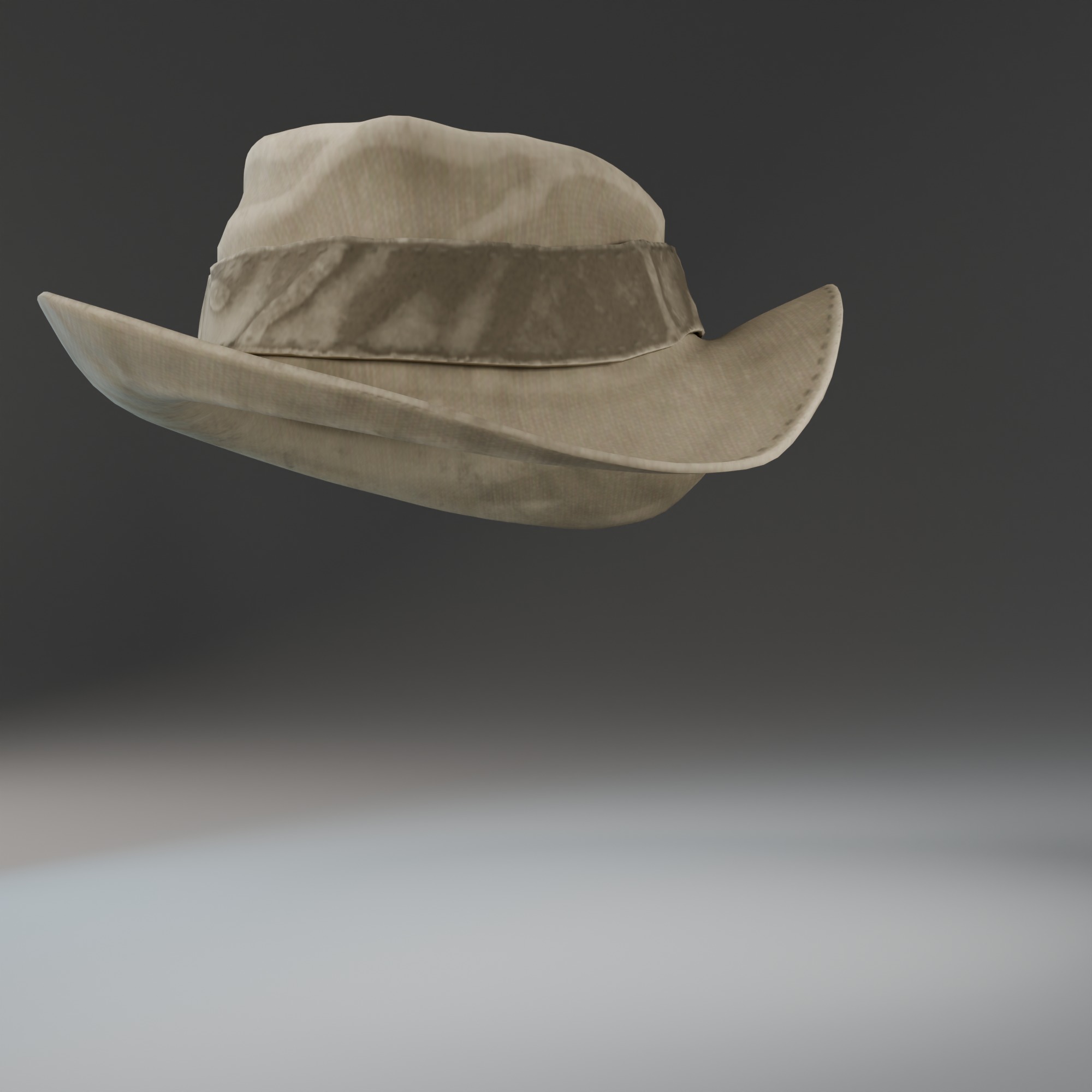 Brown Safari Hat 3D Model Low-poly 3D model_3