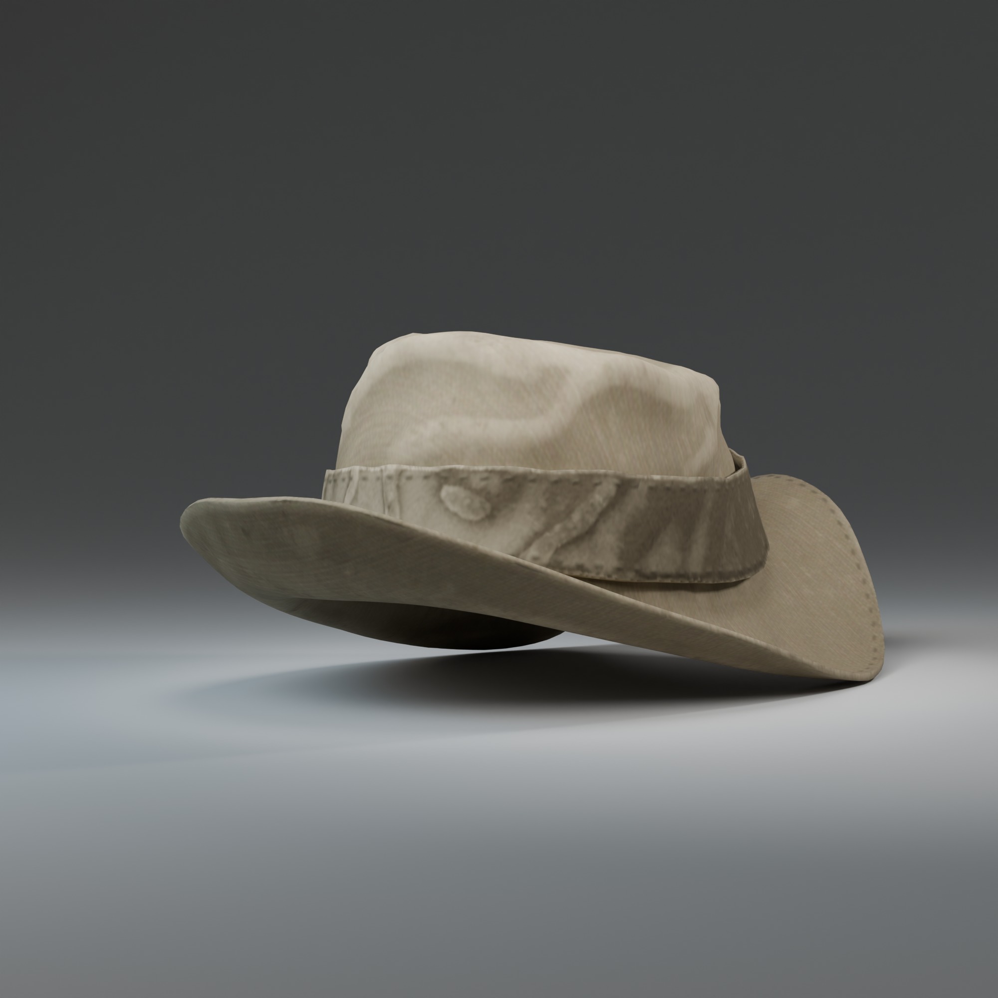 Brown Safari Hat 3D Model Low-poly 3D model_7