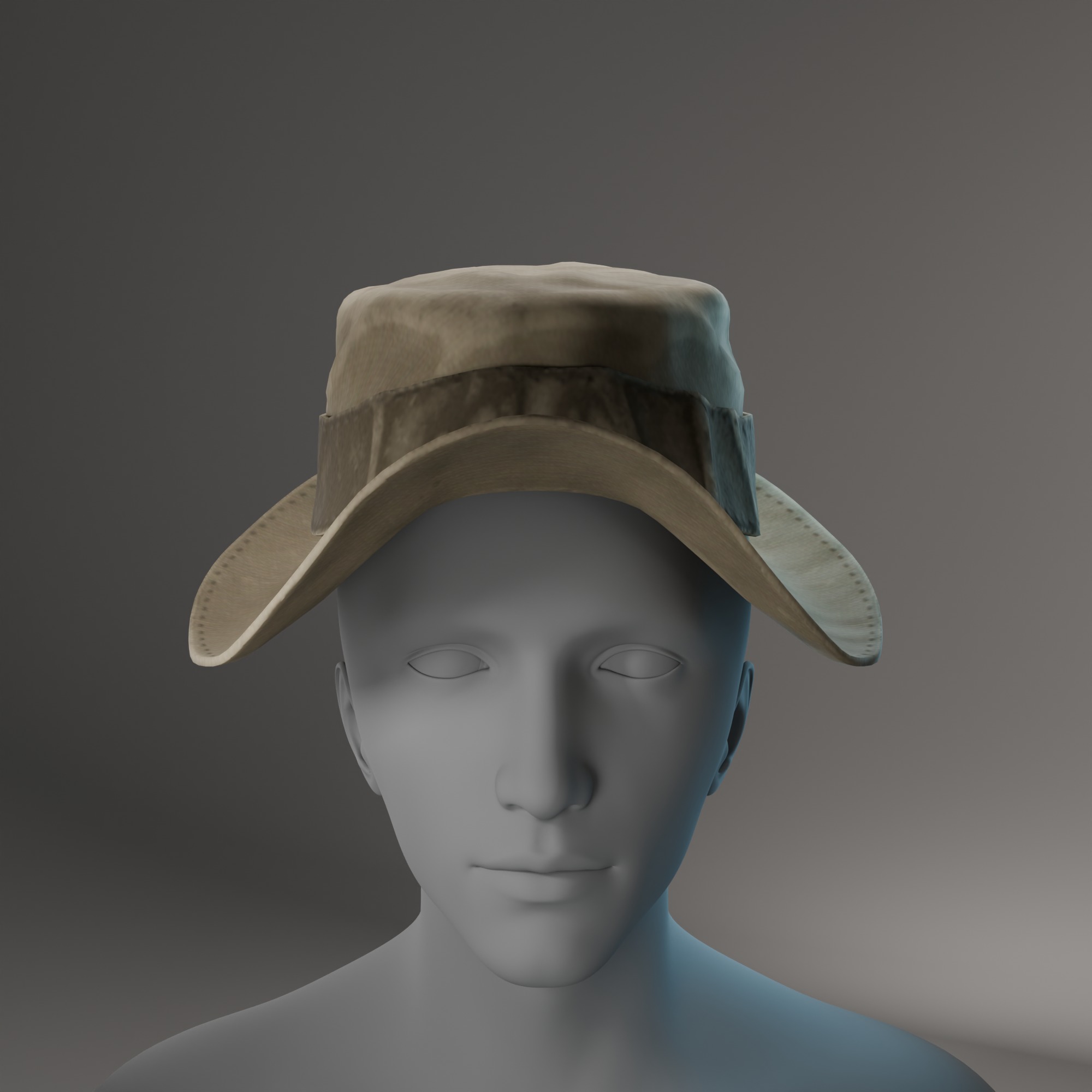 Brown Safari Hat 3D Model Low-poly 3D model_1