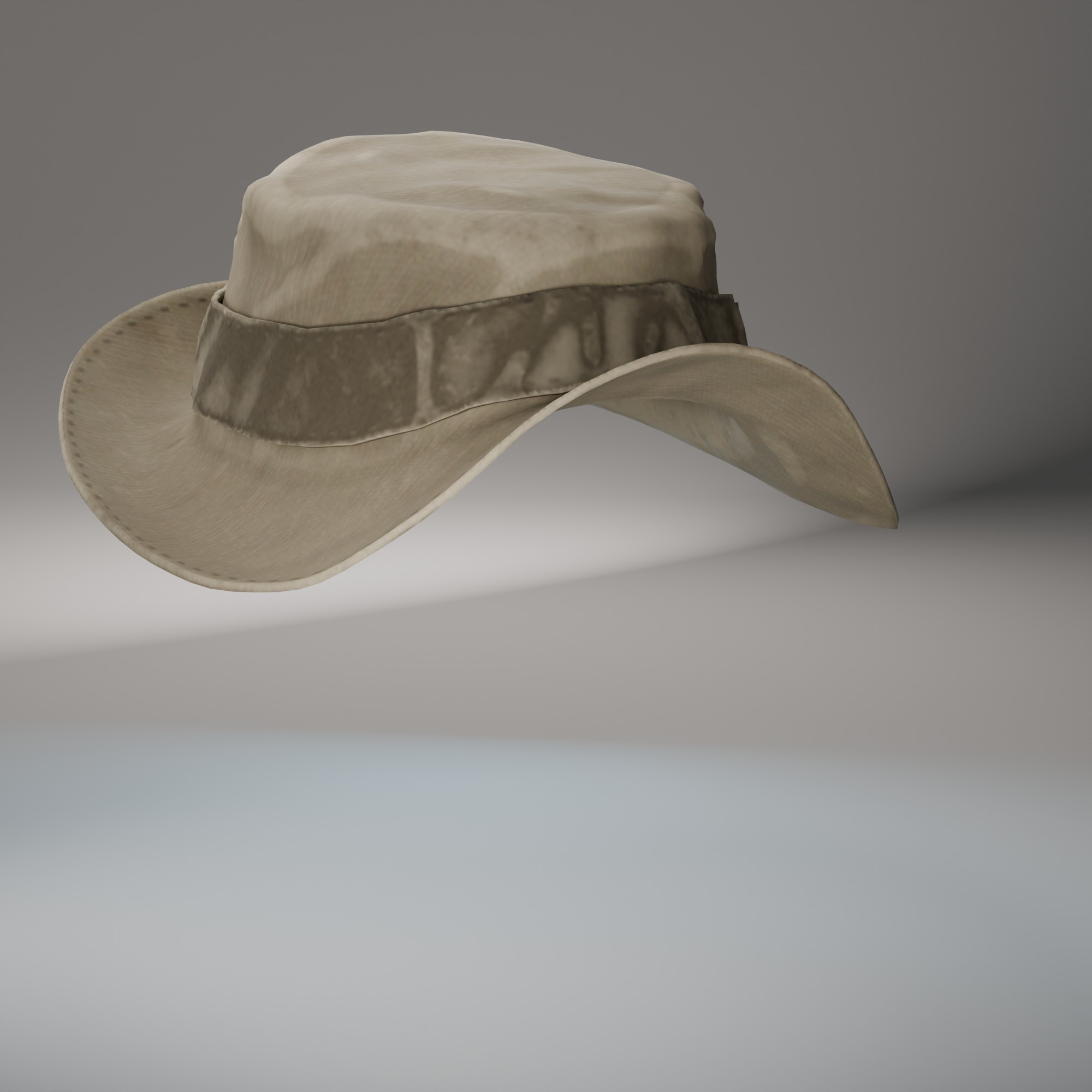 Brown Safari Hat 3D Model Low-poly 3D model_6