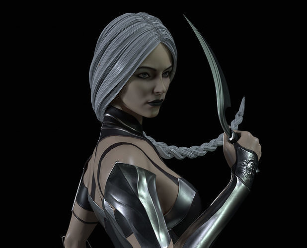 Female Assassin Low-poly 3D model