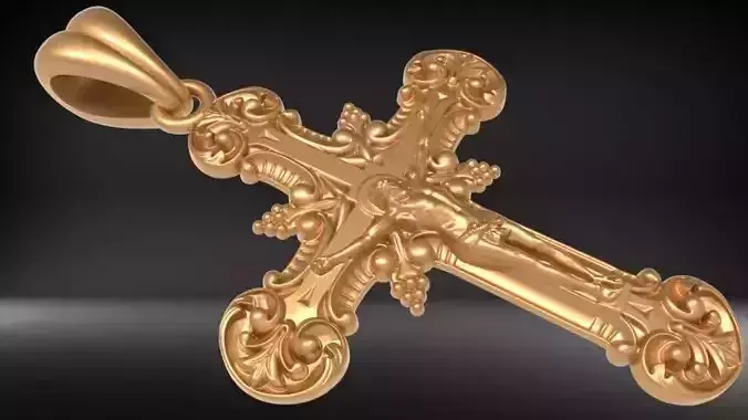 Crucifix Cross Charm Pendant Necklace Catholic Jesus 