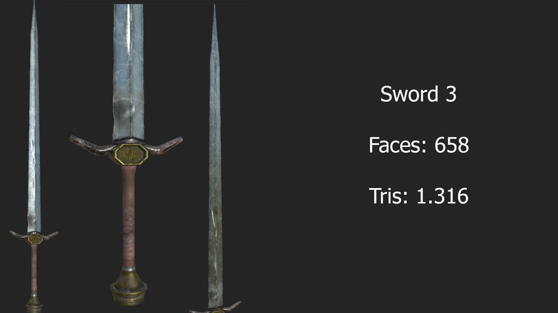 Medieval Sword Pack 1 Low-poly 3D model_2
