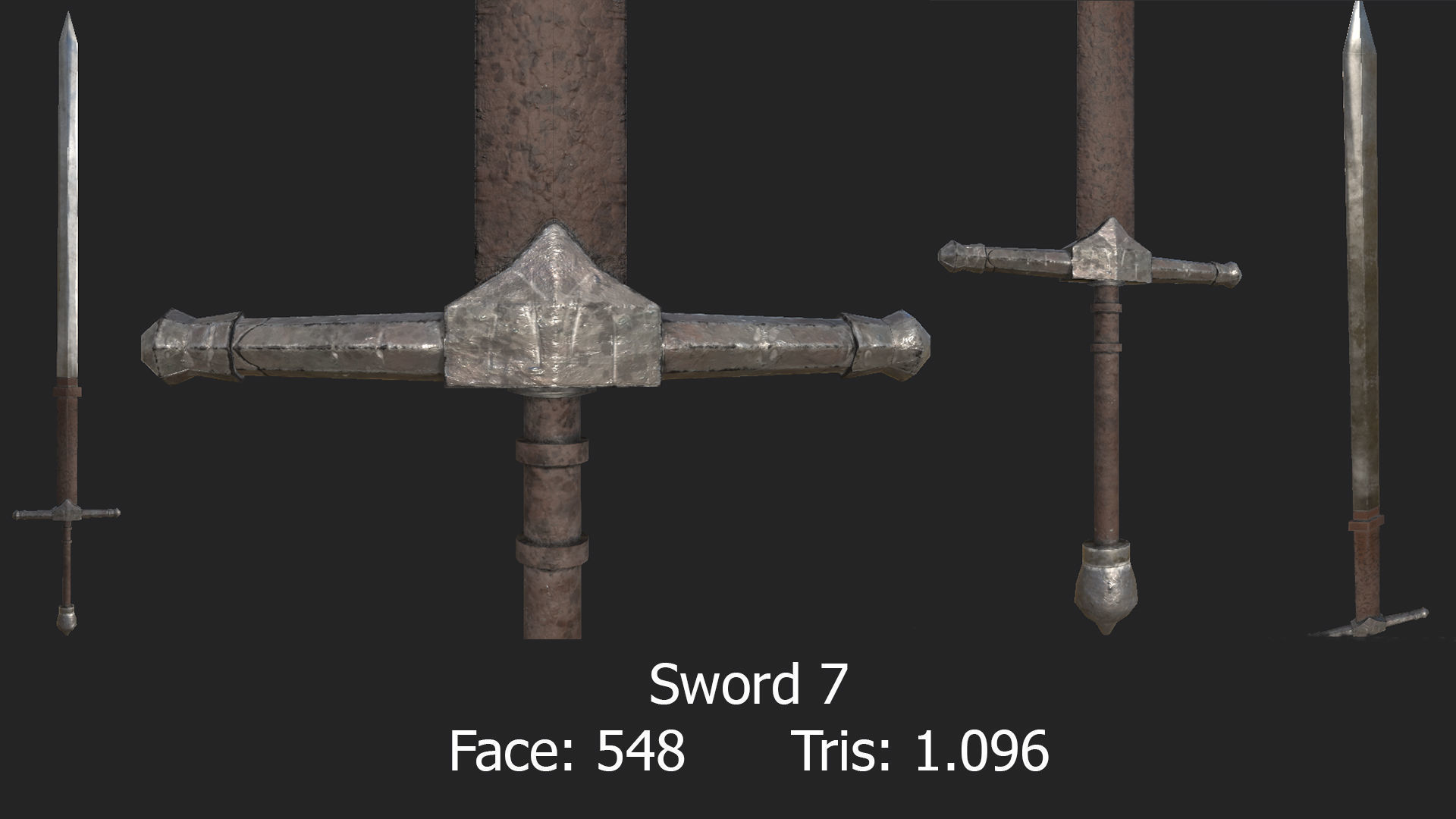 Medieval Sword Pack 1 Low-poly 3D model_6
